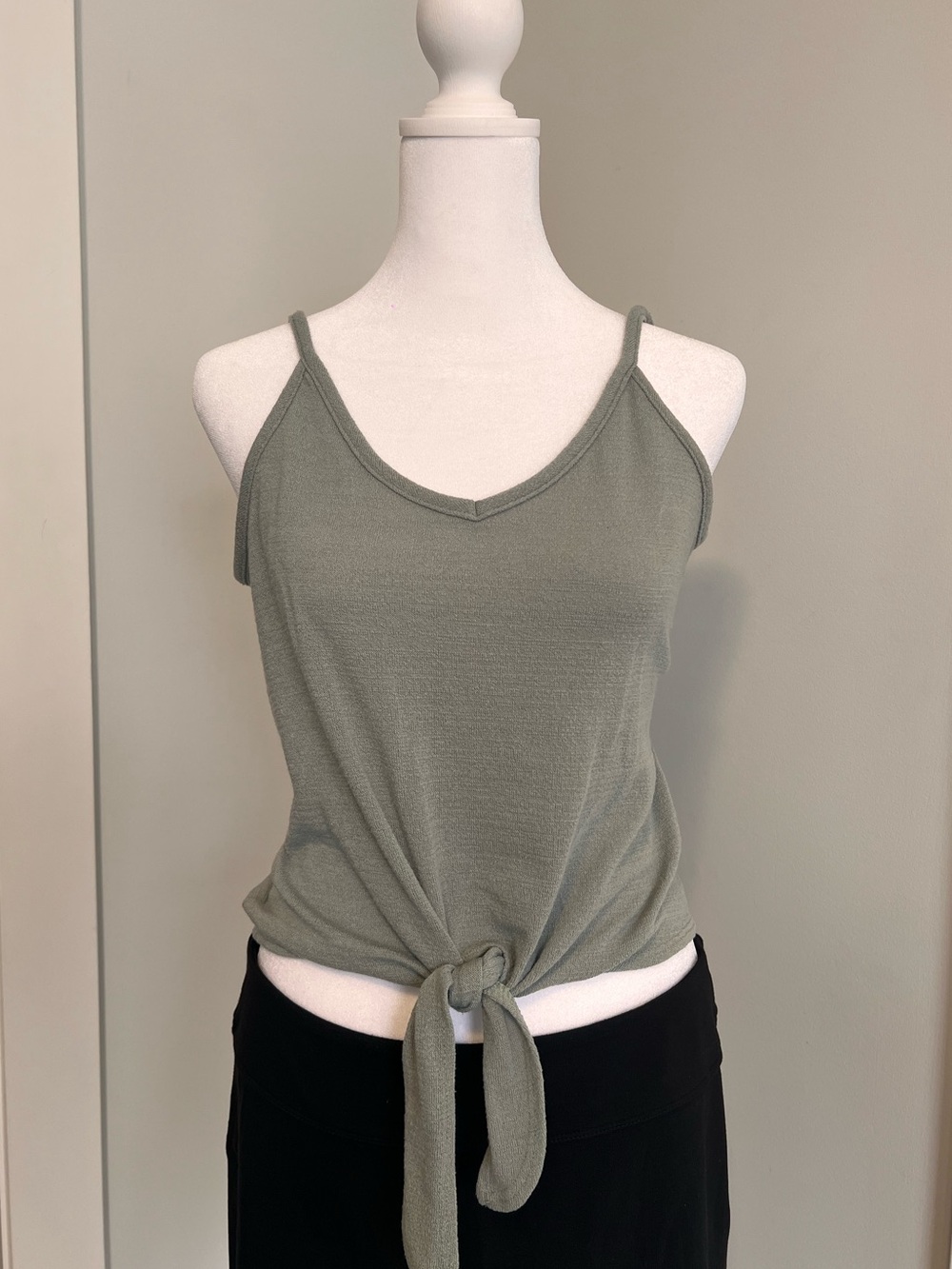 Olivia Rae Olive Tie-Front Tank Top